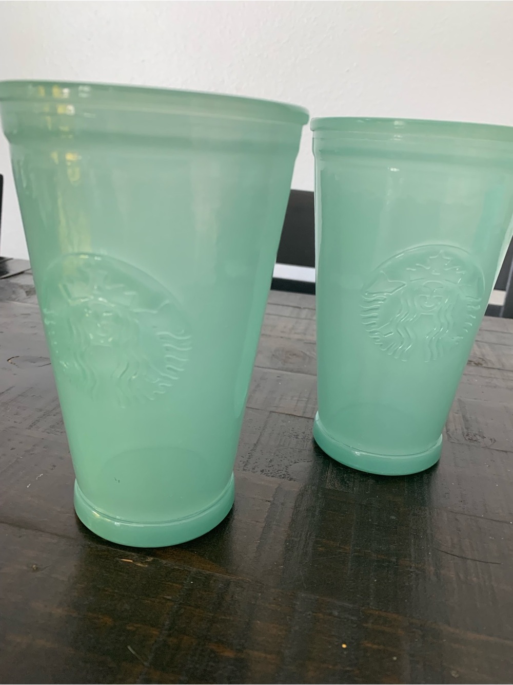 Starbucks Mint Green Translucent Glass Cups - Set of 2